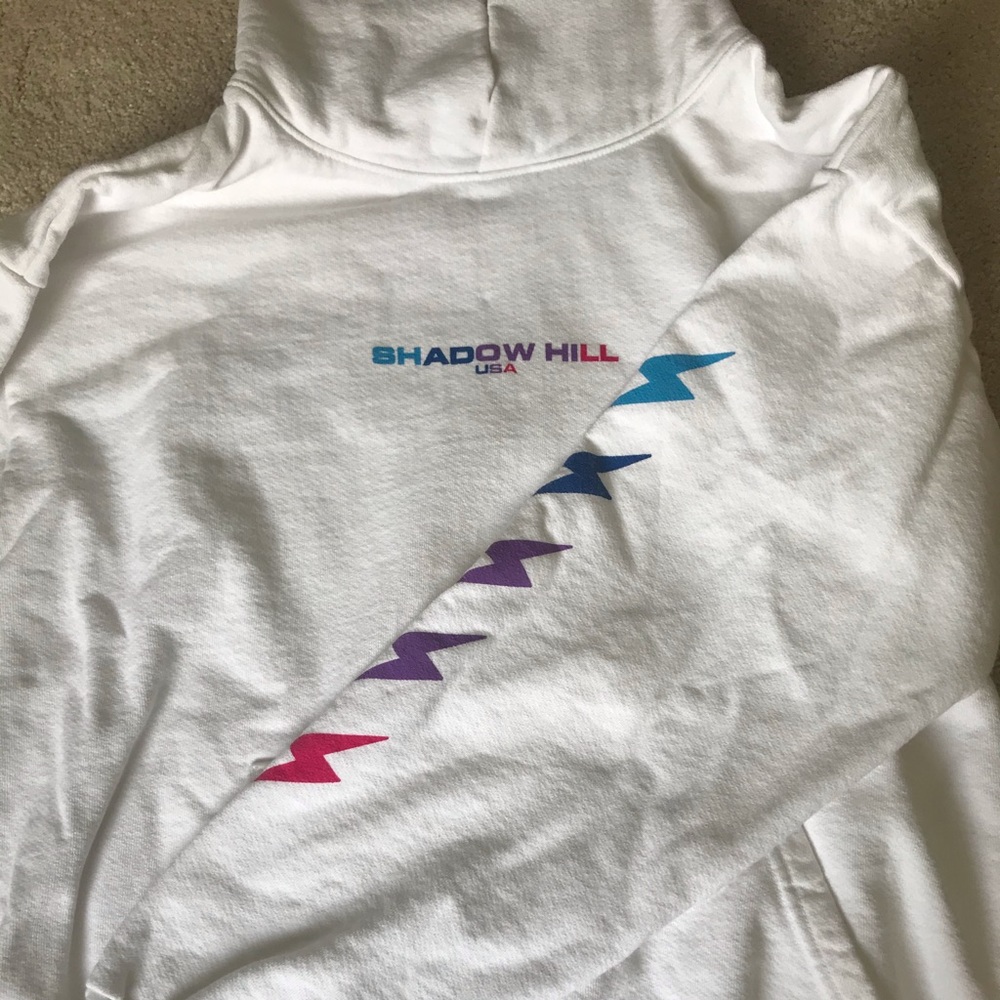 Shadow Hill white gradient energy hoodie